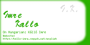 imre kallo business card